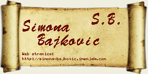 Simona Bajković vizit kartica
